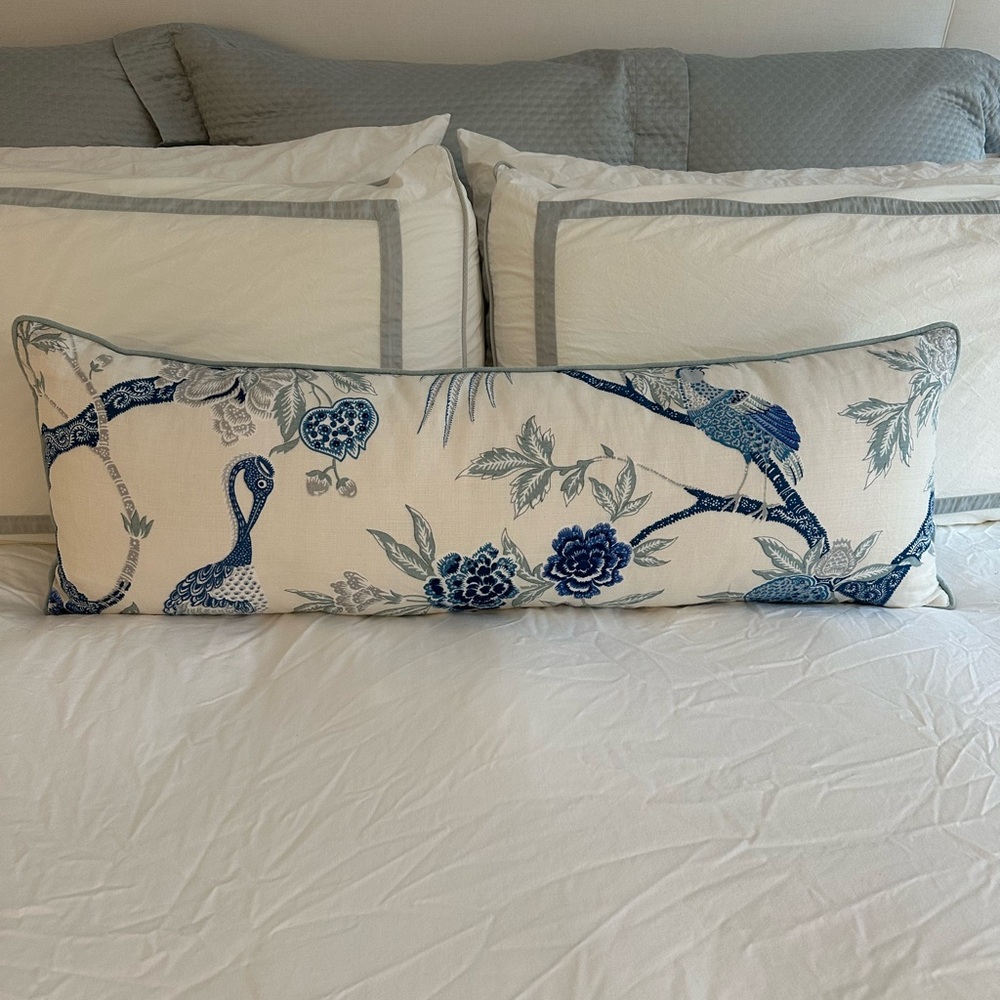 Schumacher - Arbre Chinois Lumbar Pillow in Blue
12x36
Cover only, no insert